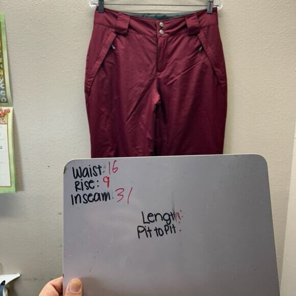 COLUMBIA Women’s Small Bugaboo Snow Pants Omni-Tech Insulated Red Winter - Picture 4 of 9